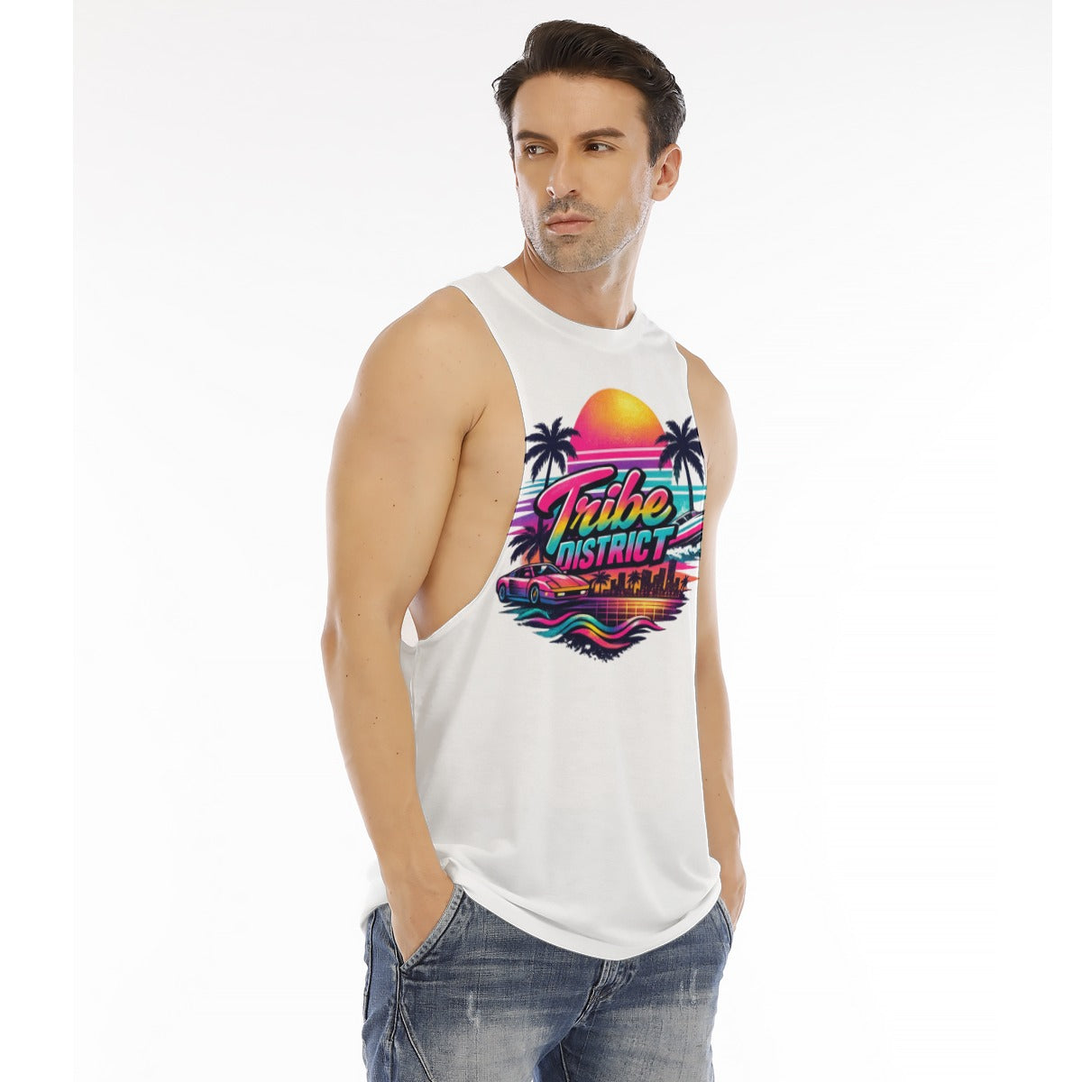Vibe Check Men's O-neck Long Tank Top