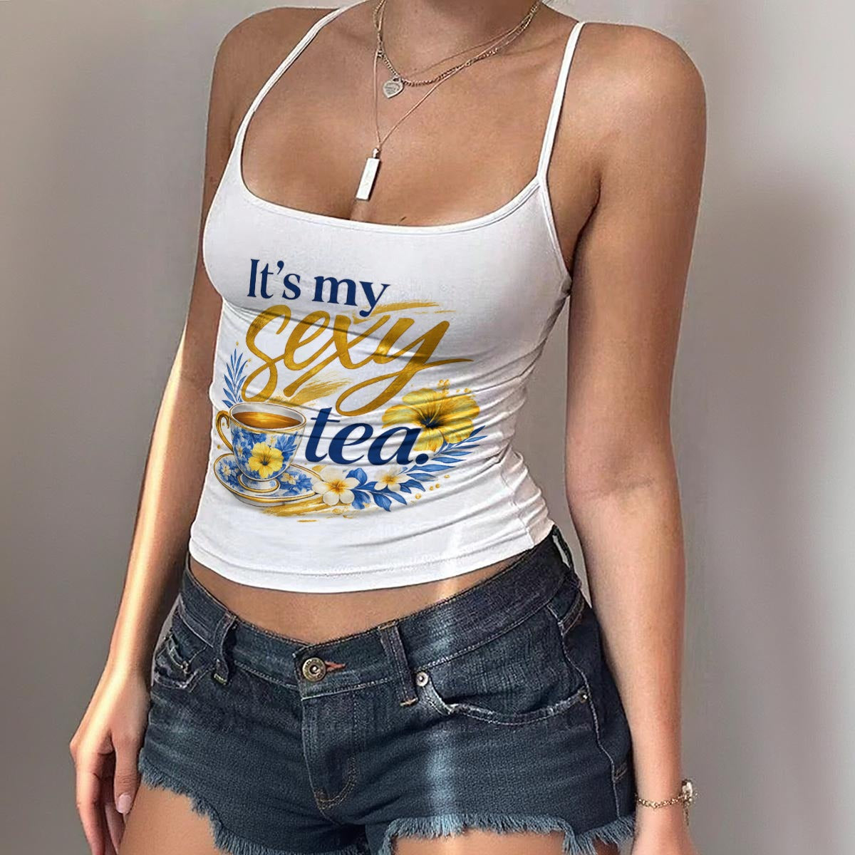 Tribe District Tea Anyone - Women's Spaghetti Strap Tank Top