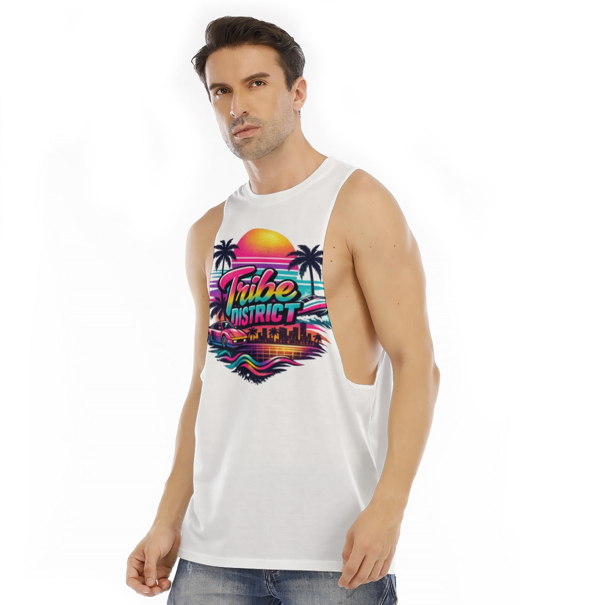 Vibe Check Men's O-neck Long Tank Top