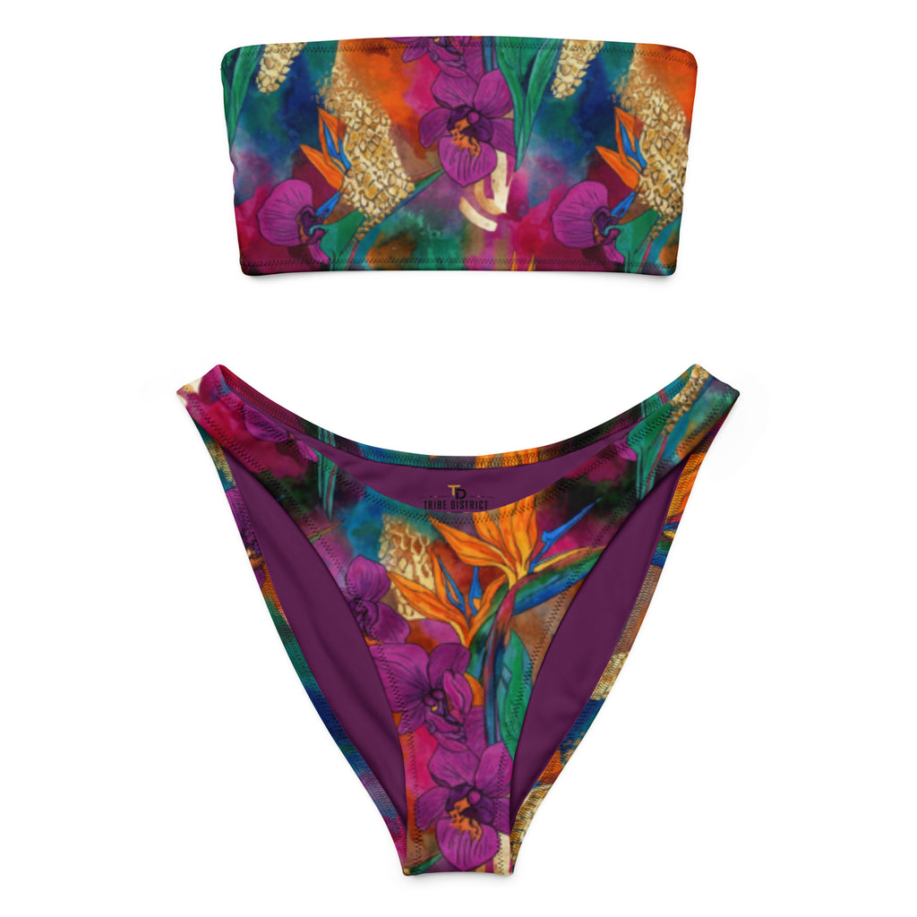 Tribe District Paint Me Bandeau bikini