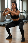 Black Women's Leggings Workout Mockup