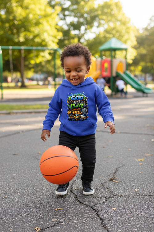 Toddler Boy Lifestyle Mockup - GOD Don't Play About Me Hoodie