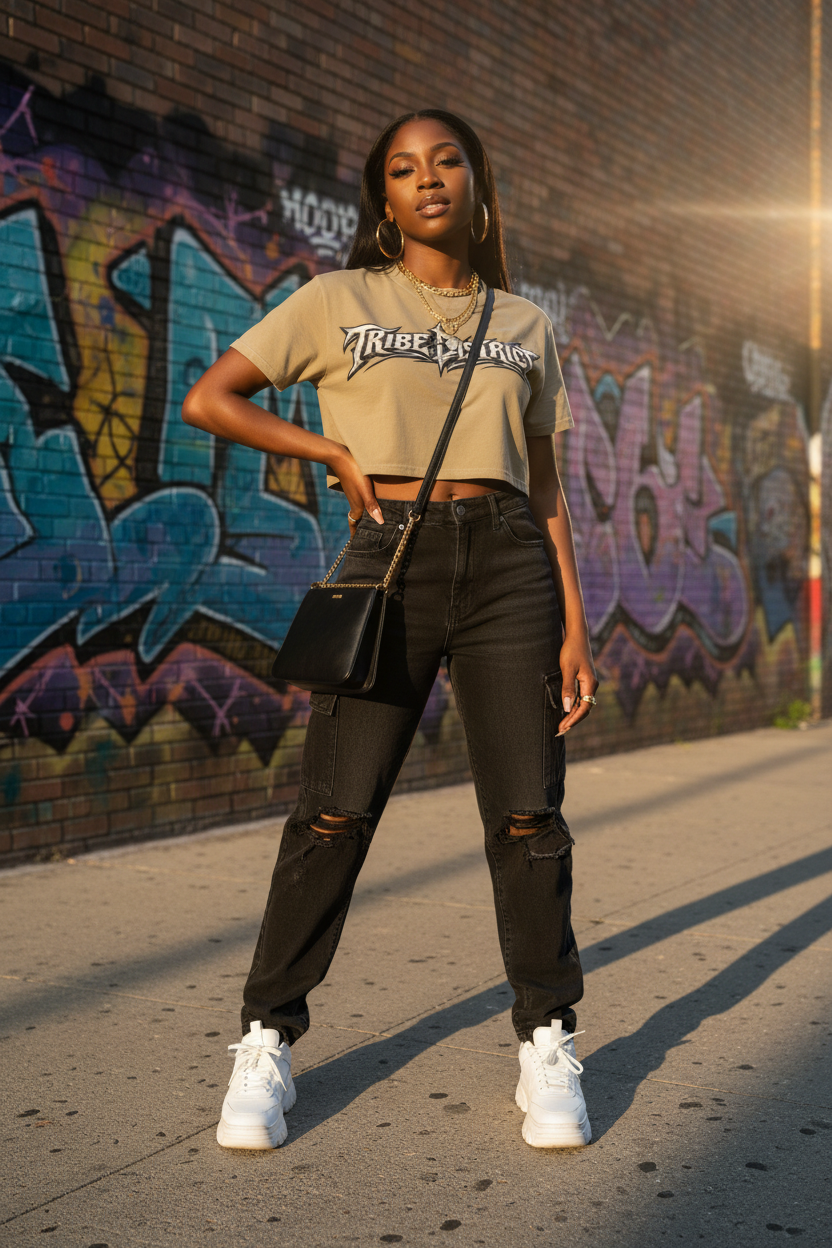 Tribe District Crop Tee Mockup