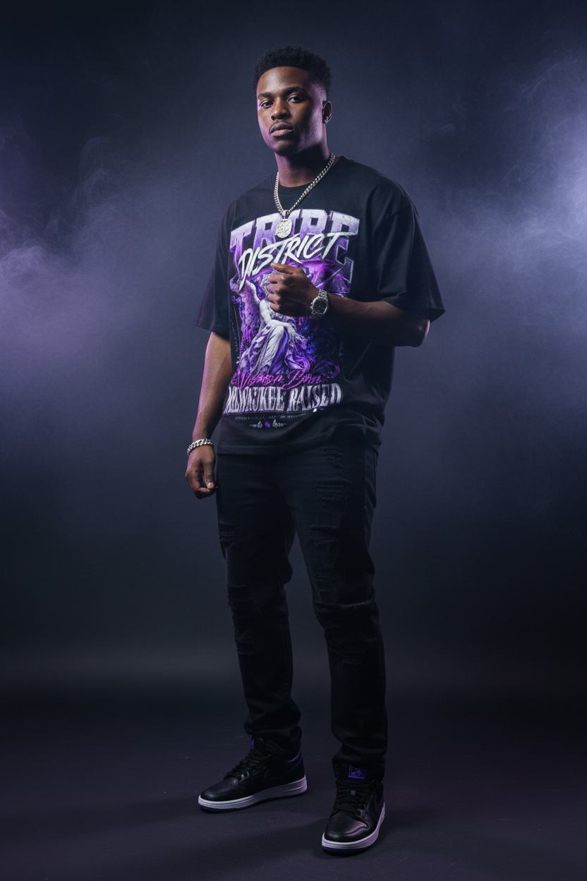 Tribe District Home Tee Model Shoot