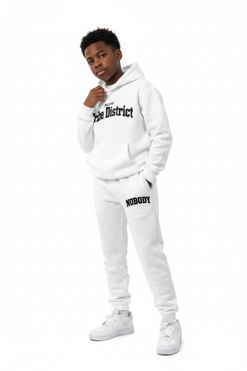 Youth Boys White Sweatpants Mockup